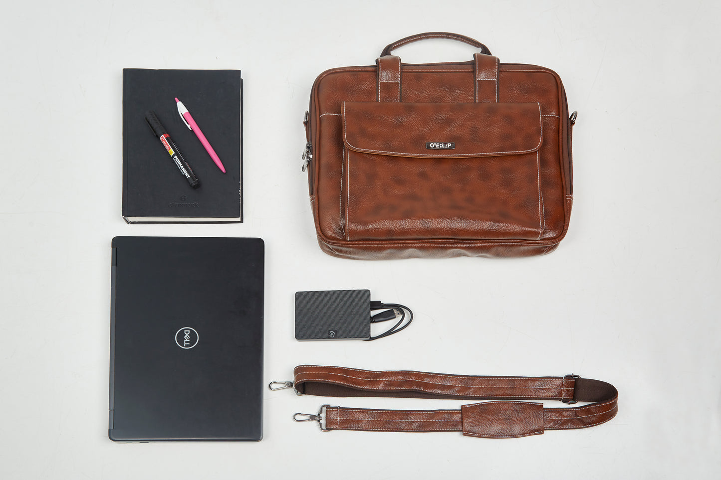 Premium Genuine Leather Laptop Bag - Stylish Protection for Professionals