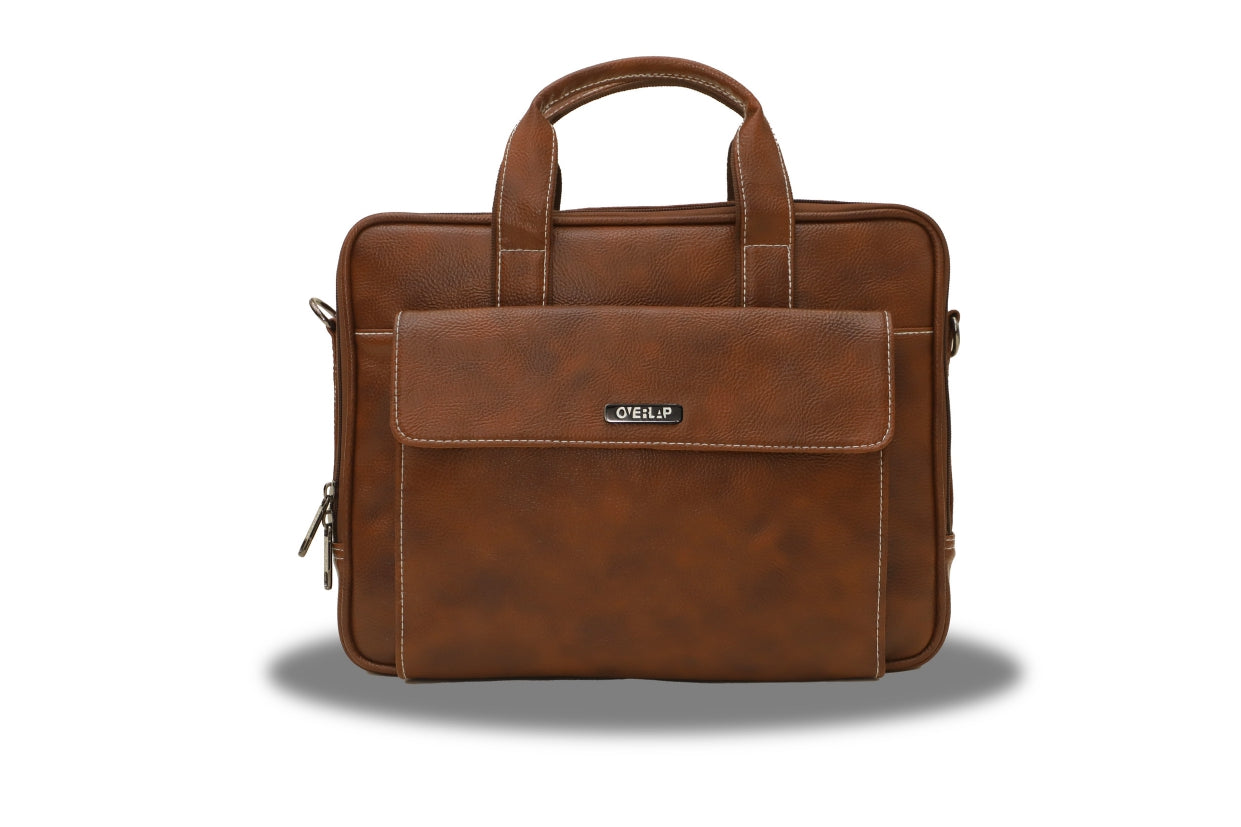 Premium Genuine Leather Laptop Bag - Stylish Protection for Professionals