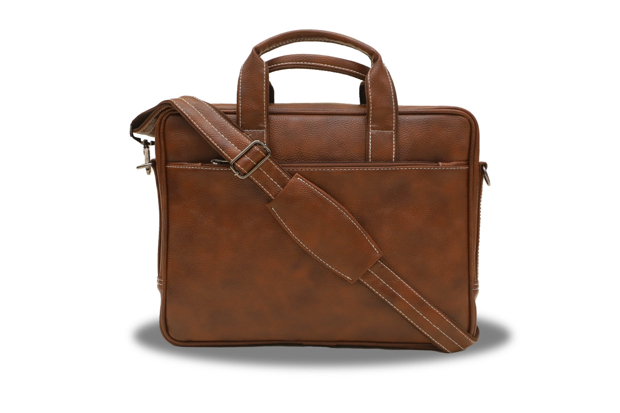 Premium Genuine Leather Laptop Bag - Stylish Protection for Professionals