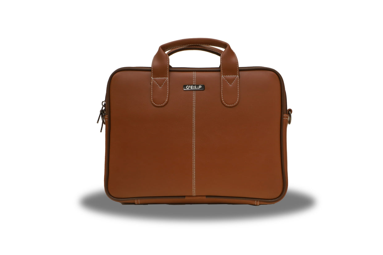 Professional Genuine Leather Laptop Bag - Classic Elegance for Business Professionals